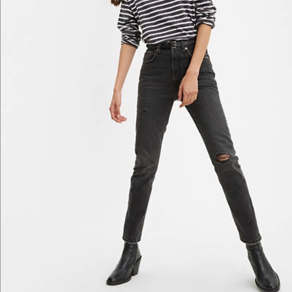 Levi's Denim - NWT Levi’s 501 Skinny Jeans Black Distressed